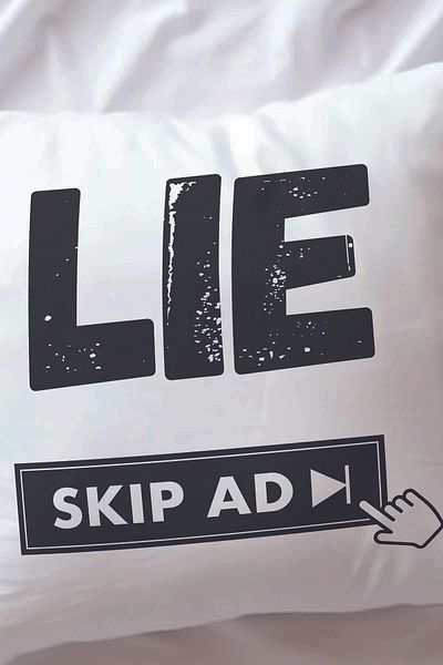 qoeuyl boutique Lie Skip Ad Printed Funny Gift Fiber Satin Decorative Pillow