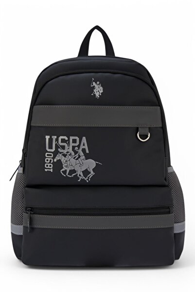 U.S. Polo Assn. يو اس بولو اسن. حقيبة ظهر Placan 25128 - تصميم أسود/نسيج للمد...