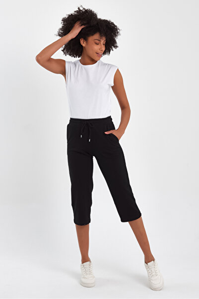 Generic Brand Pantaloni scurți elastici cu talie de buzunar clasici pentru fe...