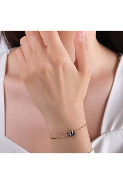 Lial Diamond 0.15 Karat Pırlanta Kelebek Figürlü Bileklik, Mücevher Sertifikalı