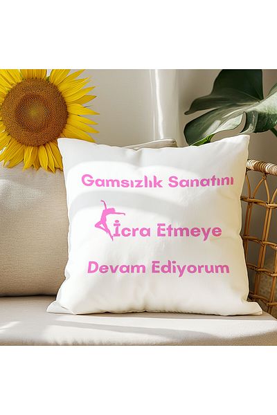 qoeuyl boutique I Keep Practicing Impotence Art Printed Funny Gift Fiber Satin Decorative Pillow