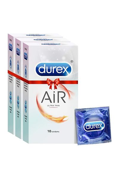 Durex واقيات ذكرية هوائية للرجال - 10 قطع (عبوة من 3 قطع)