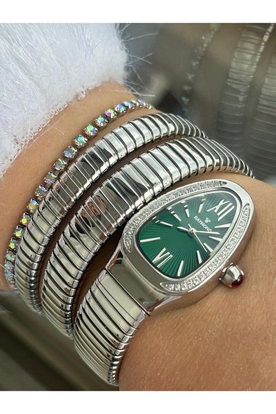 Raymond Rym-010466 Raymond Snake Model Women's Wristwatch - 100% Steel Case and Band - 2 Years Warranty