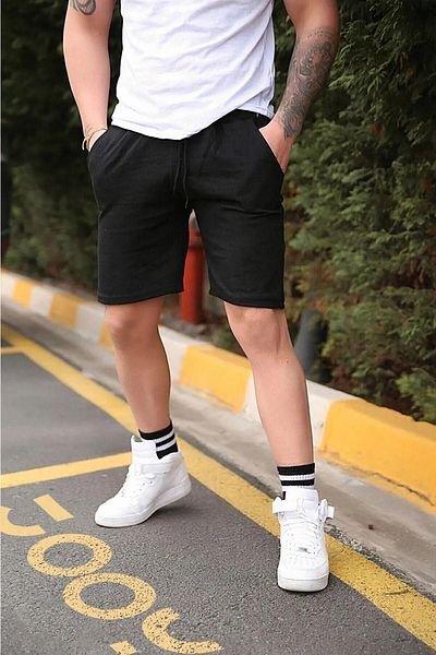 DUBU BUTİK Black & Gray Short Shorts Set of 2 - Combed Cotton Corded Fit Pocket