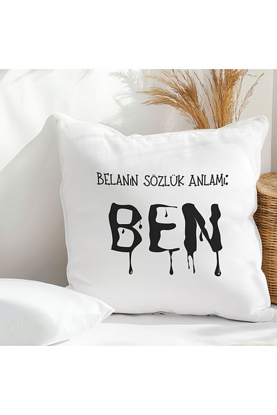 qoeuyl boutique The Meaning of Belanın Dictionary: I Printed Funny Gift Fiber Satin Decorative Pillow