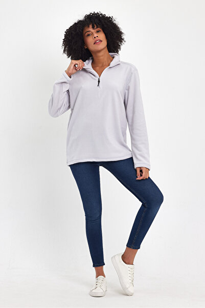 Superlife Γυναικείο φούτερ με μισό φερμουάρ Softech Fleece spr24pwk20