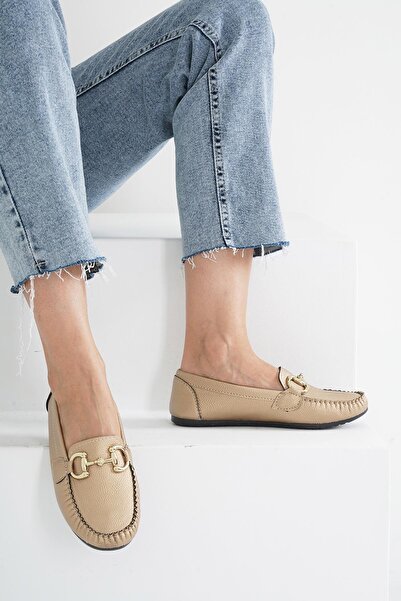 Beyond Pantofi de balerină de zi cu zi cu cataramă Gc aurii de damă Bynddem05