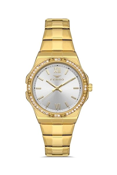 FERRO Sarı Çelik Kordon Kadın Kol Saati FL21358A-B