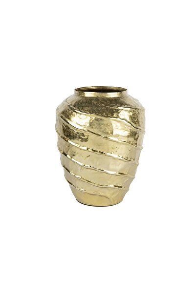 Mikasa Moor Shiny Gold Spiral Küp Metal Vazo 32x39cm