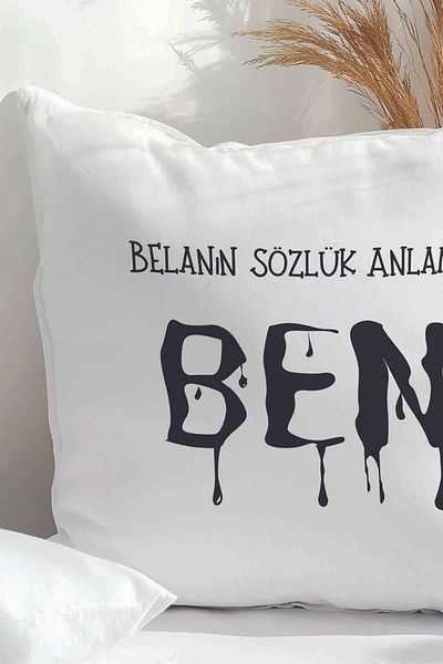 qoeuyl boutique The Meaning of Belanın Dictionary: I Printed Funny Gift Fiber Satin Decorative Pillow