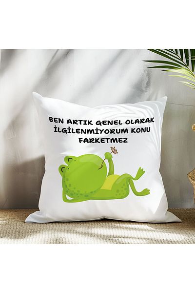 qoeuyl boutique I'M Not Longer Interested in General Printed Funny Gift Fiber Satin Decorative Pillow