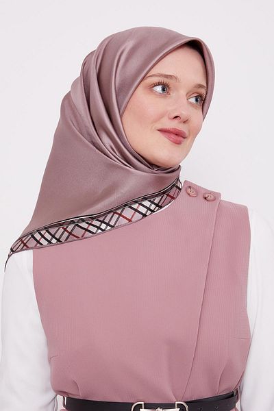 Levidor Μεταξωτό μαντίλι σε καρό Edge Twill