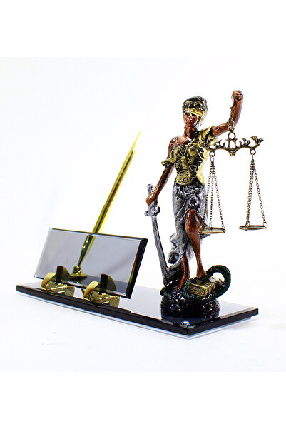 Art Online Tasarım Kalemli Hakim Savcı Avukat Premium Cam Masaüstü İsimlik Ad...