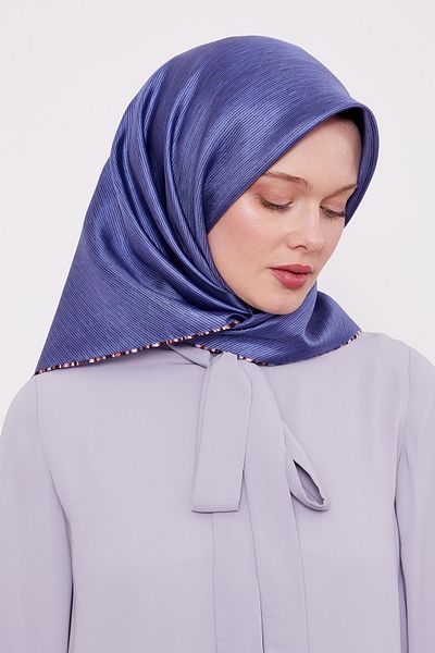 Levidor Μεταξωτό μαντίλι Indigo ριγέ Twill