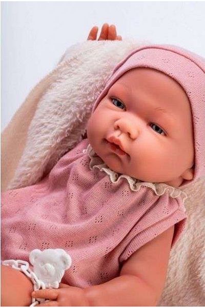 Asivil S.L. Baby Maria with Pink Costume and Beige Blanket 43cm