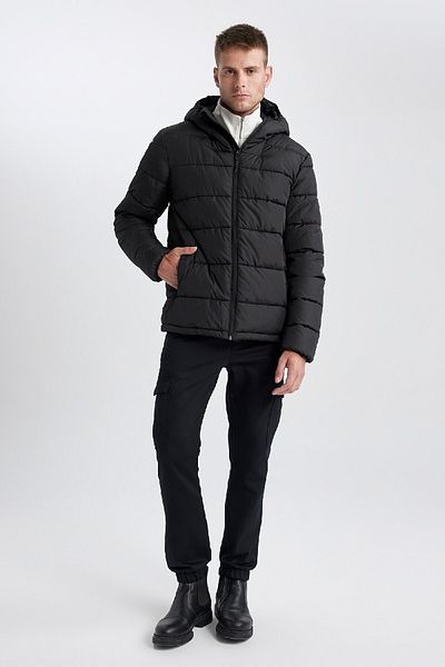 DeFacto Waterproof Hooded Inflatable Coat Zippered Double Pocket U9818Az23Wn
