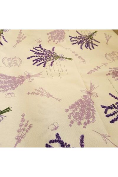 Kotonia Home Fata de masa exotica - 100% bumbac, 160x180 cm, crep impermeabil, buchet de lavanda