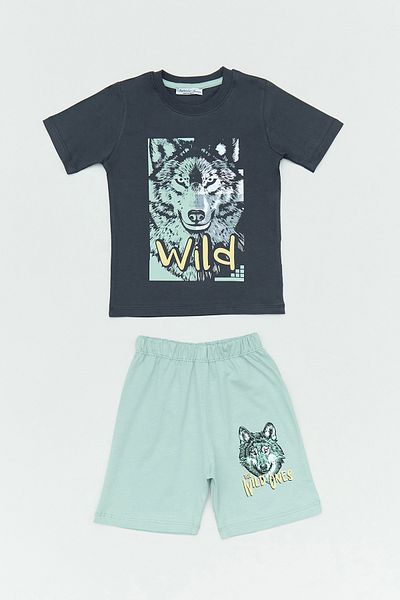 Fulla Moda Wolf Printed Boy's Shorts Suit