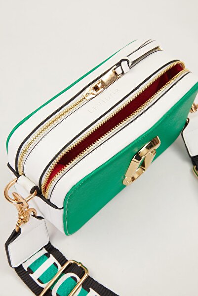Levidor Grass Green/White Buckle Accessory Shoulder Bag