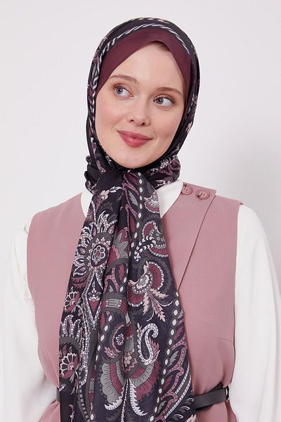 Levidor Şal sport etnic în spirală Burgundy