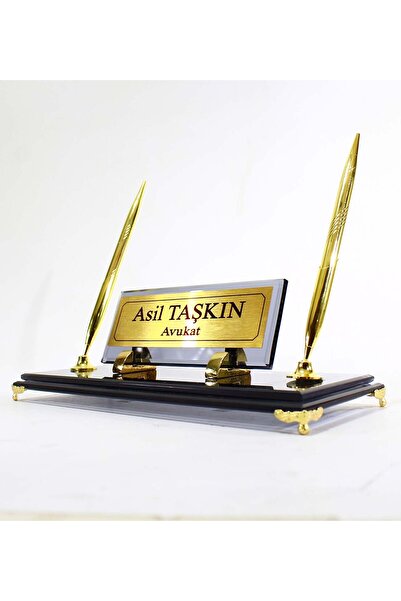 Art Online Kristal Masaüstü Kalemli isimlik Ofis Makam Hediyesi Doktor Avukat Hakim Savcı Mühendis Mimar