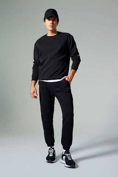 DeFacto Standard Fit Jogger Sweatpants - Lace-Up Waist, Elastic Leg, Straight Pocket Y2283Az23Au