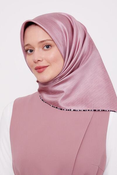 Levidor Μεταξωτό μαντίλι Dusty Rose ριγέ Twill