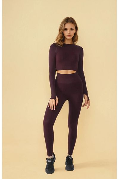 Aley Store طقم لباس ضيق رياضي بدون خياطة