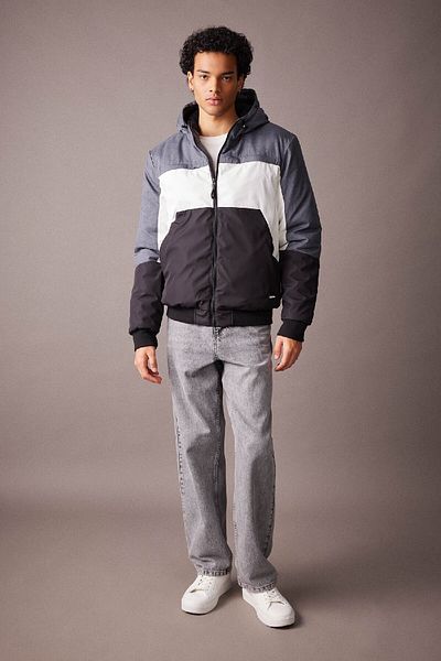 DeFacto Παλτό Slim Fit με κουκούλα με φλις επένδυση - Αδιάβροχο, N4530az23au με φερμουάρ