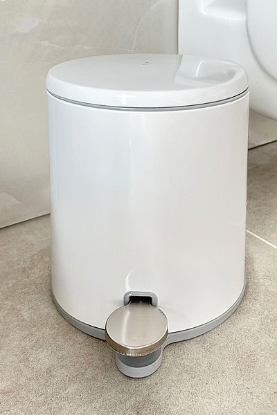 Prima Nova Cigo Bathroom Trash Can Toilet Brush Set of 2 White