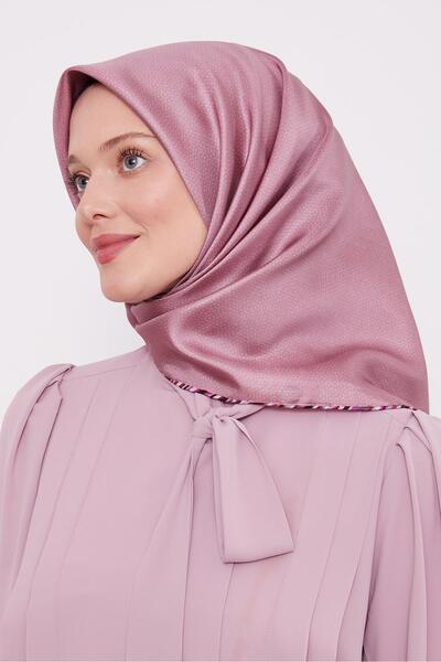 Levidor Eșarfă de mătase din twill cu pete roz