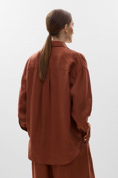 Oysho 100% linen relaxed shirt