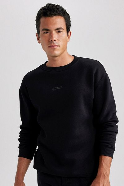 DeFacto Φούτερ με στάμπα Crew Neck Boxy Fit - X8282az23au