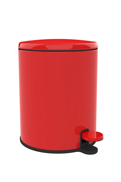 Prima Nova Cigo Red Trash Can and Toilet Brush Set of 2