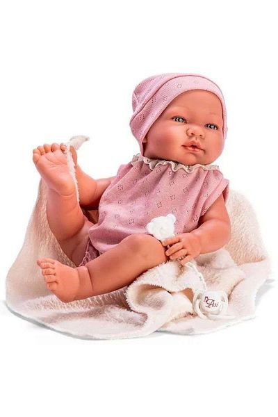 Asivil S.L. Baby Maria with Pink Costume and Beige Blanket 43cm