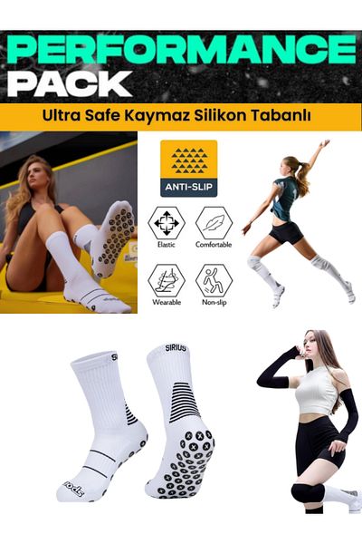 Sirius Sportswear Αντιολισθητική σόλα σιλικόνης βόλεϊ, αγώνας, ποδηλασία, τρέξιμο, γυμναστική, μπάρα, σπίτι, γυμναστική Γυναικείες αθλητικές κάλτσες No 33/40