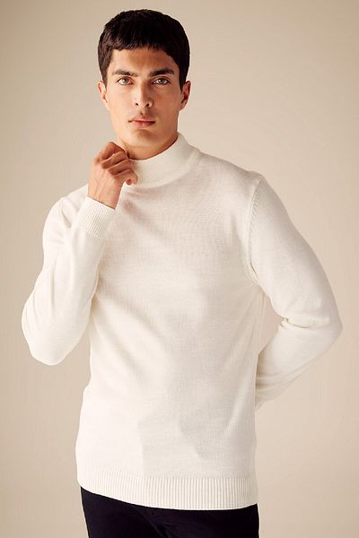 DeFacto Slim Fit Slim-Fit Half Turtleneck Basic Plain Strickpullover R1127az23wn