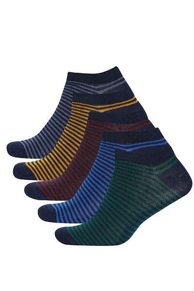 DeFacto Men's 5-Piece Cotton Booties Socks A6148Axns