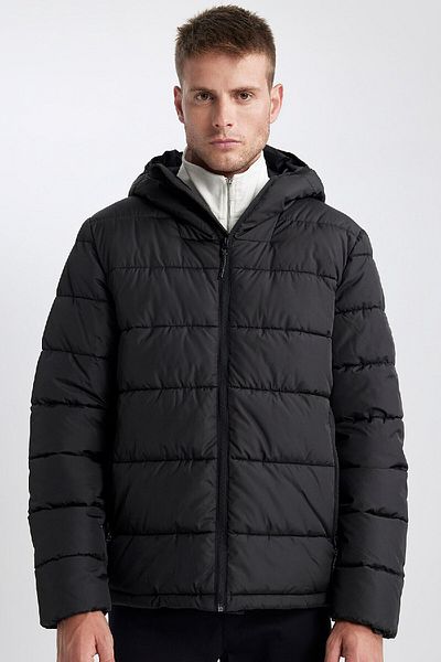 DeFacto Waterproof Hooded Inflatable Coat Zippered Double Pocket U9818Az23Wn