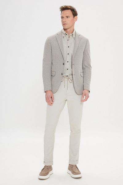 ALTINYILDIZ CLASSICS Altıny Yıldız 4A0424200014 Khaki Men's Slim Fit 6 Drop Mono Collar Pocket Detailed Jacket