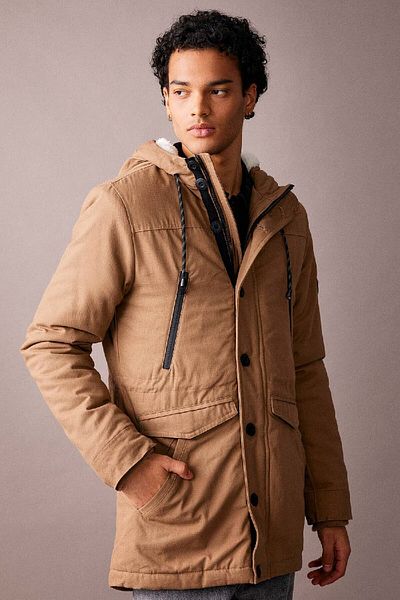 DeFacto Kapucnis Slim Fit plüss bélésű kabát - cipzárral és zsebekkel, R6780az23wn