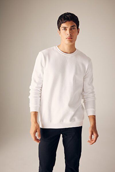 DeFacto Regular Fit Crew Neck Thick Basic Plain Sweatshirt T3777Az23Au