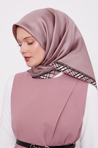 Levidor Μεταξωτό μαντίλι σε καρό Edge Twill
