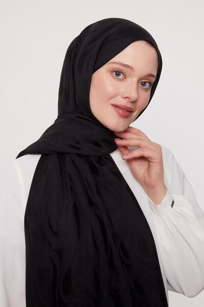 Levidor Black Abstract Pattern Grazia Shawl