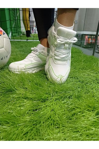 Escetic Pantofi de damă alb verde, pantofi sport de damă respirabili, pantofi de mers ușoare Ay00