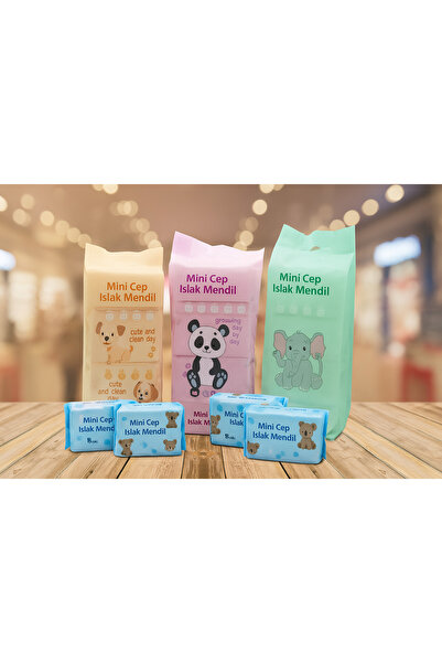 Ayver Mini Cep Islak Mendil Günlük Pratik 8'li Paket