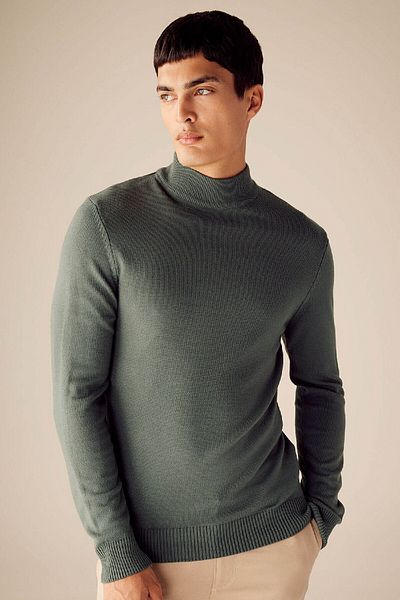 DeFacto Slim Fit Slim Fit Half Turtleneck Basic Plain Knitwear Sweater R1127Az23Wn