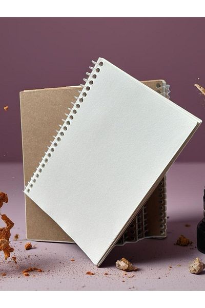 ORCOPY Copertă Kraft A5 Caiet fără linii 14,8x21cm Caiet 70 coli (140 FOLIE) Vintage Reversibilă Autentică