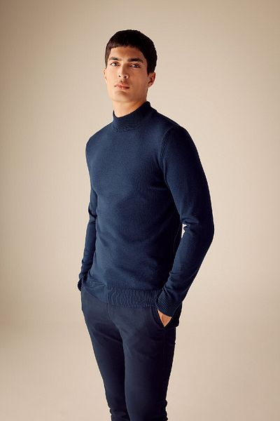 DeFacto Ναυτικό μπλε Slim Fit Slim Fit Half Turtleneck Basic Plain πουλόβερ πουλόβερ R1127az23wn