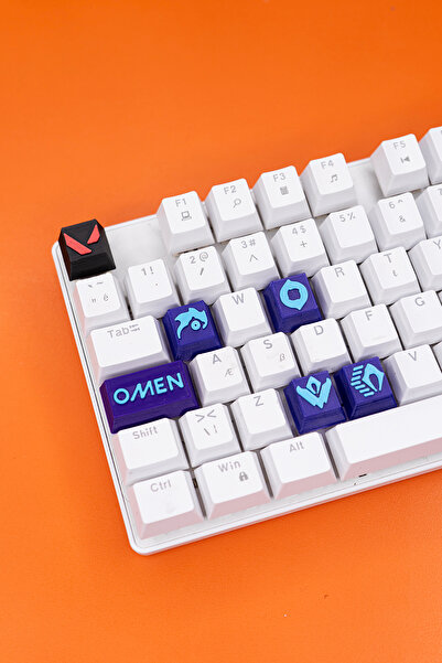 Makerpax Valorant Omen Keycaps, Q-E-X-C Mekanik Klavye Tuşu